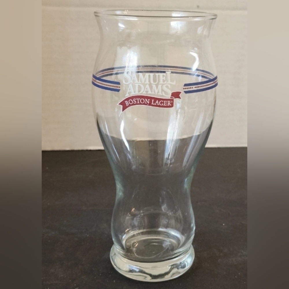 Samuel Sam Adams Boston Lager Beer Glass 'Take pride in your Beer' 6.75" EUC Vtg
